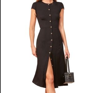 Reformation Fauna Front Button Midi Dress